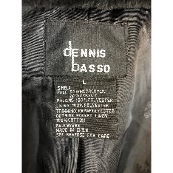 Vintage 90s dennis basso faux fur coat Toggle button & removable hood size large - Picture 13 of 17